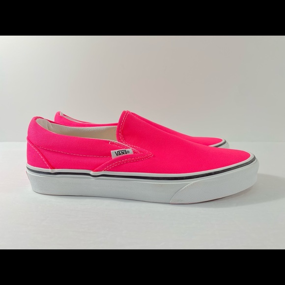 Vans Classic Slip-On Neon Knockout Pink Sneakers - Picture 2 of 6